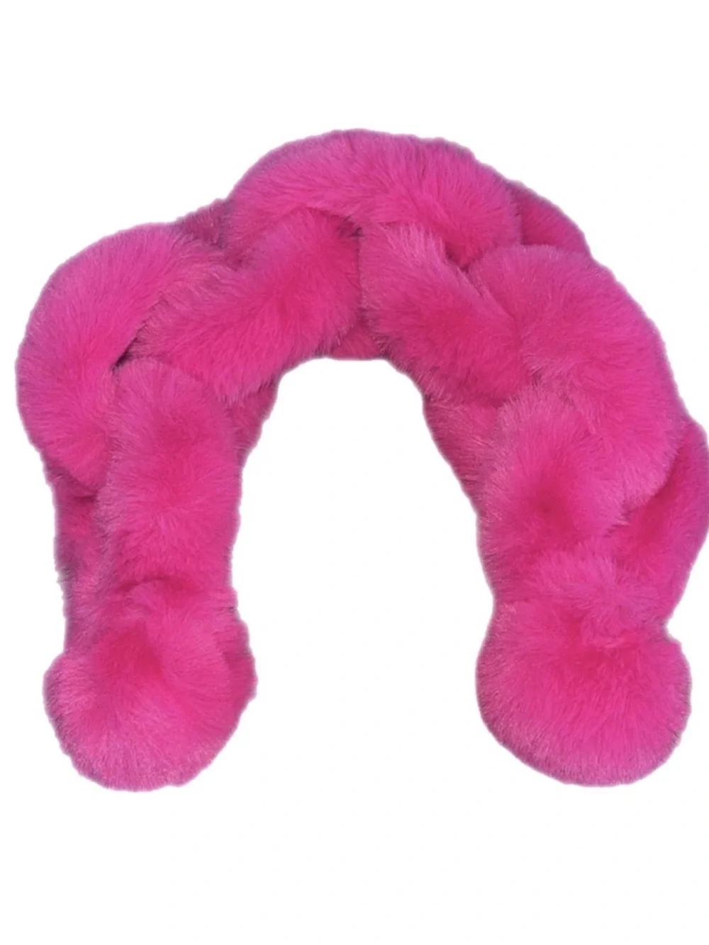 White House Black Market Pink Faux Fur neck warmer scarf